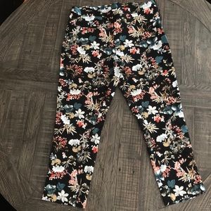 Floral ankle dress pant